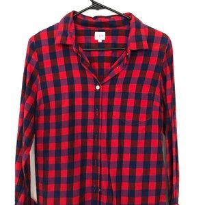 J. Crew Factory Bright Flannel Button Down Shirt